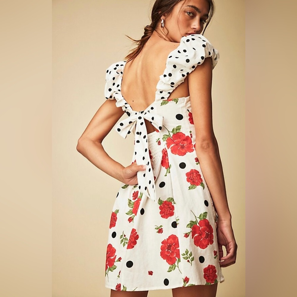 Free People Printed Bom Bom Mini Dress - Picture 3 of 3